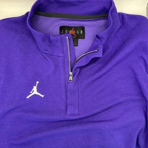 Jordan Team Dri Fit Purple Half Zip Pullover Mens L Athletic DQ7913-545 Jumpman - Picture 1 of 8