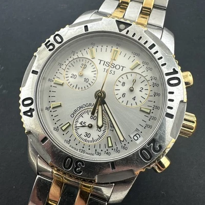 Tissot PRS200 Chronograph Silver & Gold T362/462 Mens Watch 39MM ~ 7 Inch - Image 1 of 4