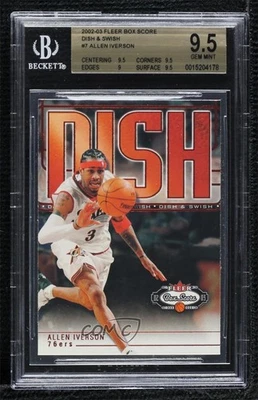2002-03 Fleer Box Score Dish & Swish Allen Iverson #7D&S BGS 9.5 GEM MINT HOF - Image 1 of 2