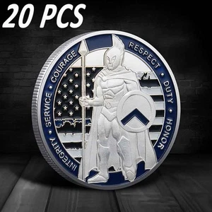 20 PCS Law Challenge Coin Police Blue Lives Matter Enforcement Shiny Armor Gift - Picture 1 of 6