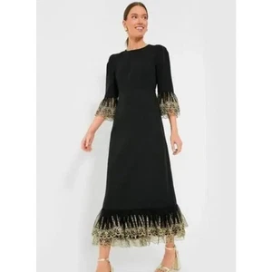 TUCKERNUCK Pomander Place Black Gold Lace Lillith Dress NWT Size Small . - Picture 1 of 11