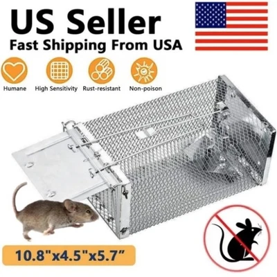 Trampa para ratones trampa para ratas trampa para roedores jaula de captura viva, fácil de configurar y reutilizar EE. UU. Foto 1 de 4