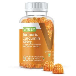 Kurkuma Gummis mit Kurkuma Curcumin 2000mg, Ingwer & schwarzem Pfeffer Extrakt... - Bild 1 von 6