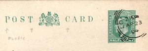 GB KEVII VARIETY Double Printed STO Stationery Postcard ICRV London 1904 V118 - Picture 1 of 9