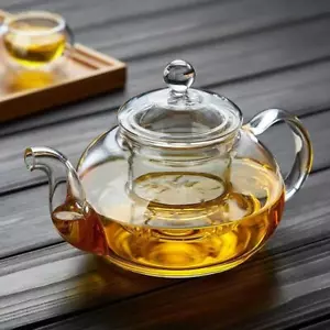 Tetera de vidrio resistente al calor 400 ml/1000 ml, maceta de borosilicato - Imagen 1 de 22