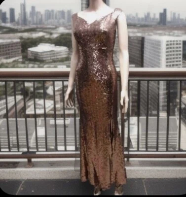 Maxi Vestido Formal WINDSOR Talla S/Chico Para Mujer Sin Mangas Secuencia Abertura Alta Foto 1 de 4