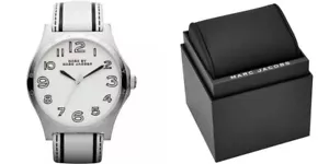 Orologio Marc By Marc Jacobs donna Trompe Henry pelle bianca MBM1230 nuovo con etichette $ 175,00 - Foto 1 di 6