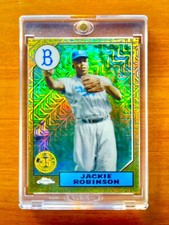 Jackie Robinson RARE REFRACTOR INVESTMENT CARD SSP TOPPS CHROME HOF MVP MINT