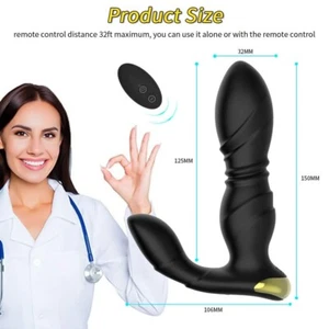 Male Prostate Massager Thrusting Anal Butt Plug Vibrator-Dildo Sex Toys for Men - Picture 1 of 11