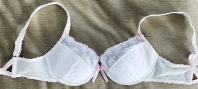 Sujetador Balconette Freya Blanco Rosa Bordado Encaje 32DD NUEVO Foto 1 de 4