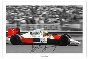 AYRTON SENNA McLAREN SIGNED PHOTO PRINT AUTOGRAPH FORMULA ONE F1 - Picture 1 of 1