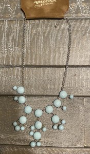 Arizona Jeans NWT Bubble Necklace Bib Ice Blue Green Single Strand 18" 
