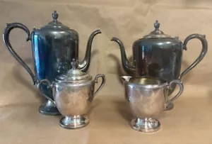 Vintage Silver-Plate Rogers & Bro. Set 2301, 2302, 2303, 2304, Coffee Tea Set - Picture 1 of 16