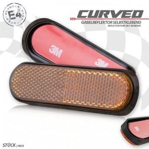 2 universal Seiten Gabel Reflektoren Katzenauge orange Motorrad Euro 4 reflector