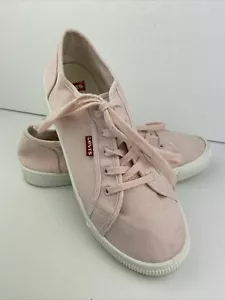 Levi's Women's Pink, Fabric Canvas Sneakers. Flat Casual, Lace Up Shoes UK 7 VGC - Picture 1 of 11