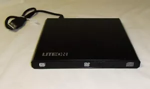 Lite-On eBAU108 Ultra-Slender Slim Portable USB 2.0 DVD Writer Black - Picture 1 of 5