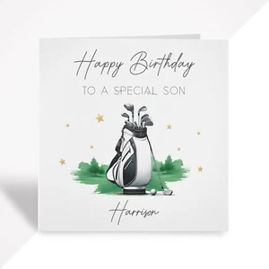 Golf Birthday Card for Him – 21st 30th 40th 50th 60th - Golfer Dad Son Husband - Picture 1 of 6