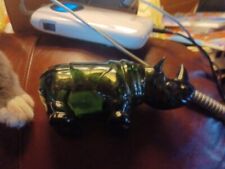 Vintage Avon Green Rhino Tai Winds AfterShave Bottle Full Glass Big Game W/ Box