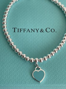 Genuine Return to Tiffany Blue Heart Tag Beaded Bracelet Original Gift Packaging