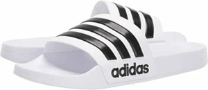 Adidas Herren Adilette Komfort Dusche Schlappen Post Spiel Größe 6 weiß Kern schwarz Neu mit Etikett - Bild 1 von 8