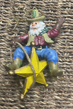 Kurt Adler Santa Cowboy Bandana Hanging On Star Rope Christmas Ornament Western
