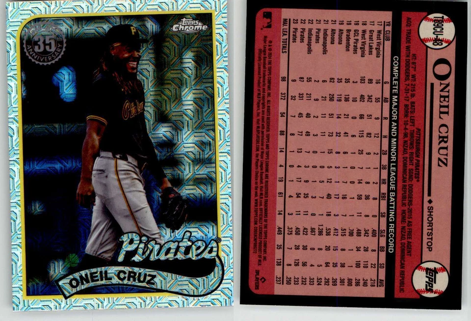 Oneil Cruz 2024 Topps Update 1989 Silver Pack Mojo T89CU-48 Pirates - Image 1 of 1