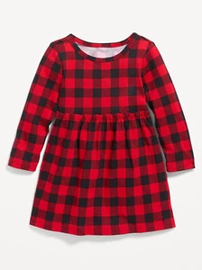 Old Navy Baby Girls Long-Sleeve Printed Jersey-Knit Dress Size 6-12 12-18 Months - Picture 1 of 1