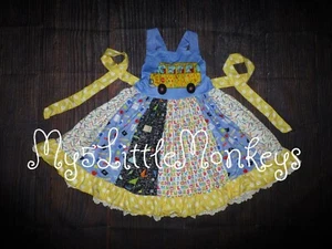 NEW Boutique School Bus Girls Sleeveless Ruffle Twirl Dress - Picture 1 of 9
