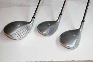  VERY CHEAP GOLF CLUBS - SET OF 3.DUNLOP MAX WOODS, STEEL SHAFTS, RIGHT HANDED.