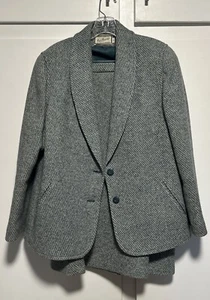 Mairi Macintyre Wolle Tweed Anzug Set Jacke Rock hellgrün blau Gr. 16 & 22 - Bild 1 von 24