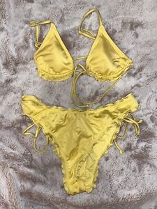 Pacsun Yellow Scrunch Bottom Bikini S/M (Read Description For Size)