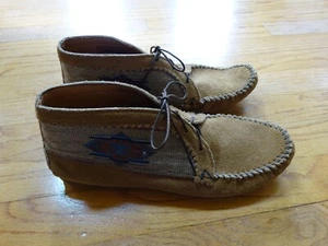 Minnetonka 571 El Paso Aztec Suede Moccasin Ankle Boots Women's Size 9.5 - Picture 1 of 9