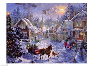 ADESIVO FINESTRA PAESAGGIO NATALIZIO NATALE WINDOW CHRISTMAS LANDSCAPE STICKERS - Bild 1 von 1