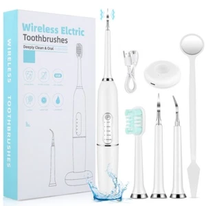 Ultrasonic Tooth Cleaner Kit Dental Plaque Calculus Stain Remover Teeth Cleaning - Picture 1 of 18