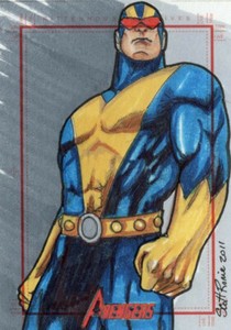 Marvel Greatest Heroes 2012 - Color Sketch Card by Scott Rorie - Giant Man