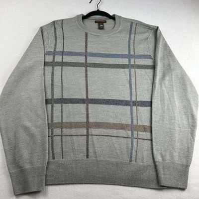 Dockers Plaid Long Sleeve Knit Crewneck Sweatshirt Men's Size M Classic Casual - Image 1 of 4