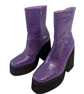 KOI Calzado Talla 6 Botas Plataforma Muñecas Kill Libra Púrpura Cocodrilo Gótico Rave Emo - Imagen 1 de 15