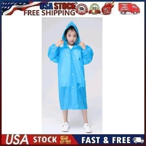 Kinder EVA Regenmantel Poncho Jacke wasserdicht. Passend für Kinder 47"-63". BLAU - Bild 1 von 7