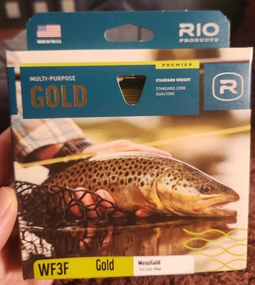 Rio Premier Rio Gold Fly Line, musgo/oro, velocidad de hundimiento WF3F: flotador (NUEVO en caja). Foto 1 de 4