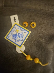 Vintage Boy Scout Pins 1 And 2, Also Progress Toward Ranks Plastic Badge - Picture 1 of 4
