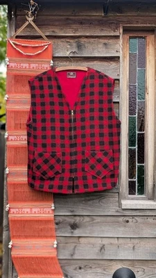 Johnson Woolen Mills Vintage Buffalo Check Wool Vest | Large | Made in USA - Image 1 of 4