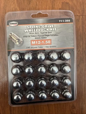 Dorman 711-355 Cromo Spline Drive Bellota Tuerca Juego de 20 Piezas con Llave, M12-1.50 NUEVO Foto 1 de 2