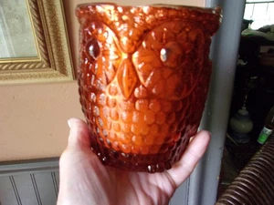 Eulenkerzenhalter - Glas mit Kunstkerze, schweres Glas; Batteriekerze. - Bild 1 von 6