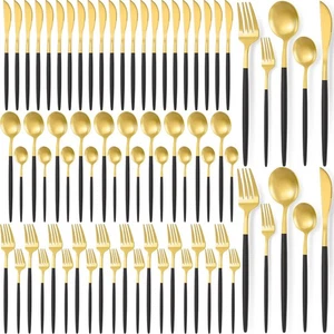 Juego de vajilla de acero inoxidable de 60 piezas juego de cubiertos utensilios de cubiertos... - Imagen 1 de 7
