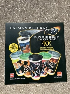 1992 McDonald's Batman Returns Collector Cups Happy Meal Translite 22" Coca Cola - Picture 1 of 8