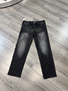 Denim Sickö punto de cadena (negro lavado/verde) - talla 36 nuevo con etiquetas - Imagen 1 de 5
