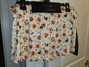 Beige Dackel Halloween Mumie Hexe Kürbis Boo! Schlafshorts 2er Pack Gr. XL Neu mit Etikett - Bild 1 von 3