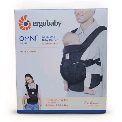 Porta-bebês Ergobaby All-in-1 respirável malha softFlex preta 0-4 anos - Imagem 1 de 3