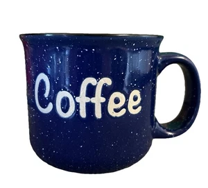 Coffee Mug Enamelware 10oz Speckle Blue And White - Picture 1 of 8
