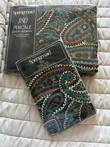 Springmaid 180 Percale King Size Flat Sheet & Two King Size Pillows Woodbury - Picture 1 of 15